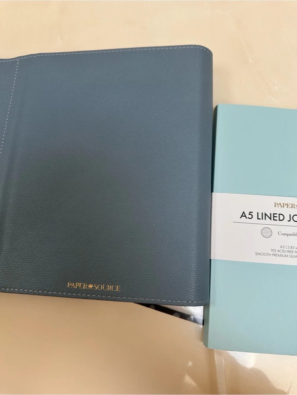 Paper Source A5 Lined Journal Refill and Journal Cover - Mint